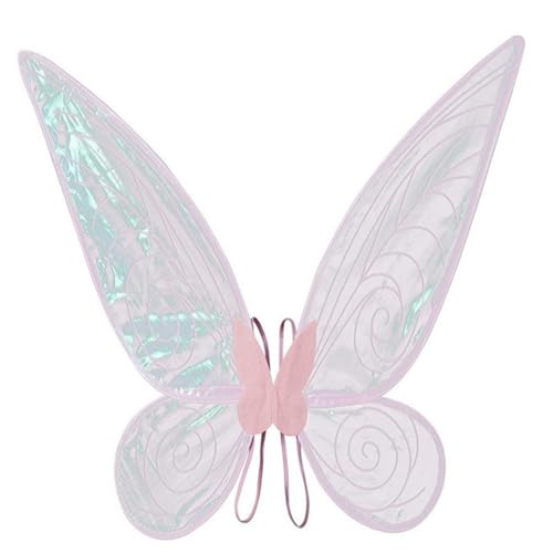 Feenflügel Erwachsene Feenflügel Kinder, White Fee Kostüm Damen, Feenflügel mit Elastischen Schultergurten, Dress Up Halloween Cospaly Schmetterling Fariy Wings Kostüm (1pcs,fense) von Xiyocadt