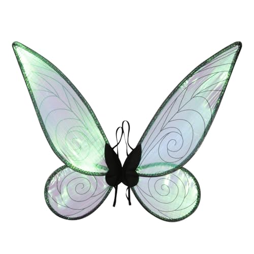 Feenflügel Erwachsene Feenflügel Kinder, White Fee Kostüm Damen, Feenflügel mit Elastischen Schultergurten, Dress Up Halloween Cospaly Schmetterling Fariy Wings Kostüm (1pcs,heise) von Xiyocadt