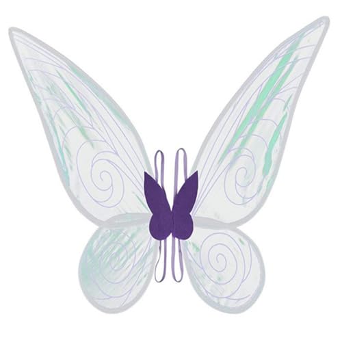 Feenflügel Erwachsene Feenflügel Kinder, White Fee Kostüm Damen, Feenflügel mit Elastischen Schultergurten, Dress Up Halloween Cospaly Schmetterling Fariy Wings Kostüm (1pcs,zise) von Xiyocadt