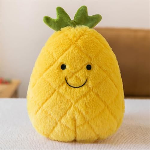 Gefülltes Plüschtier gefüllte Frucht Plüschtier, Obst Plüschtier Plüschkissen Spielzeug,Ananas süßes Spielzeug Kissen Schmusetier Geschenk für Kinder Mädchen Jungen (23cm,Ananas) von Xiyocadt