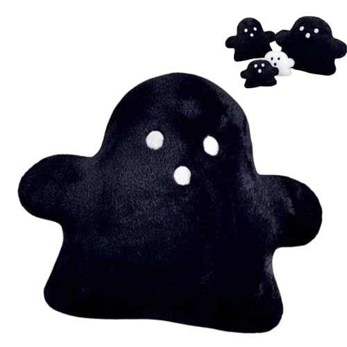 Halloween Geisterkissen, Kreatives Gespenst Niedliches Kissen, Geister Zierkissen, Gespenst Puppen Cartoon, Weich Stofftier Spielzeug Deko Geschenk für Halloween Kinder Geschenk (30*40CM,Schwarz) von Xiyocadt