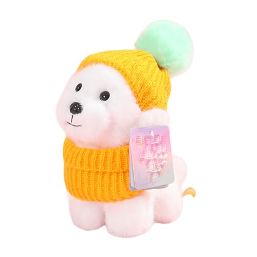 Hunde-Plüschtiere, süßes Hundewelpen-Plüschtier mit Schal,Plüsch-Hund Haustier Plüschtier Kuscheltier, Weiche Plüsch Hundkissen Kuscheltier Spielzeug Für Geschenke, Hausdekoration (20CM,Gelb) von Xiyocadt