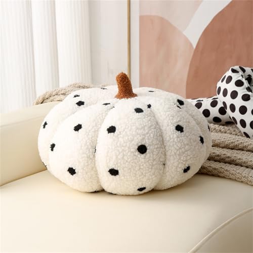 KÜRbis Kissen 3d,KÜRbis Dekokissen,Halloween PlÜSchtier,Halloween KÜRbiswurf Kissen,Herbstdeko Zierkissen Sofakissen KÜRbisform, Pumpkin Pillow FÜR Kind Schlafzimmer, Geschenk (32cm,gepunktet) von Xiyocadt