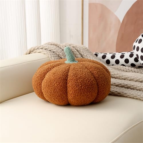 KÜRbis Kissen 3d,KÜRbis Dekokissen,Halloween PlÜSchtier,Halloween KÜRbiswurf Kissen,Herbstdeko Zierkissen Sofakissen KÜRbisform, Pumpkin Pillow FÜR Kind Schlafzimmer, Geschenk (36cm,dunkelbraun) von Xiyocadt