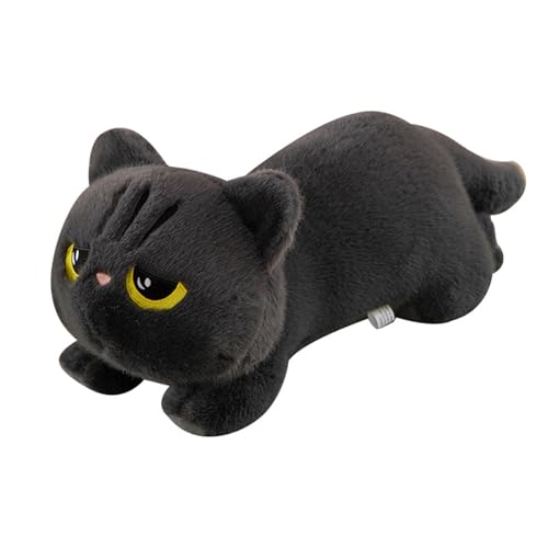 Kissen Katze Schwarz Kuscheltier Weighted Stuffed Animal,Puppe Plüschkissen Spielzeug Kawaii Katze Kuscheltier,Niedliche Cartoon Schwarze Katzen Schlafkissen Wurfkissen Plüsch Puppe (50cm,Grau) von Xiyocadt