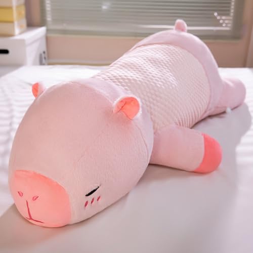 Kühle Kuscheltier Capybara Plüschkissen Stofftiere Lang Plüschtier Ausgestopftes Tier Spielzeug Kuschelkissen, Niedlichen Capybara Plushie Gefüllte Spielzeug für Home Deko Kinder (130CM,hongdou) von Xiyocadt