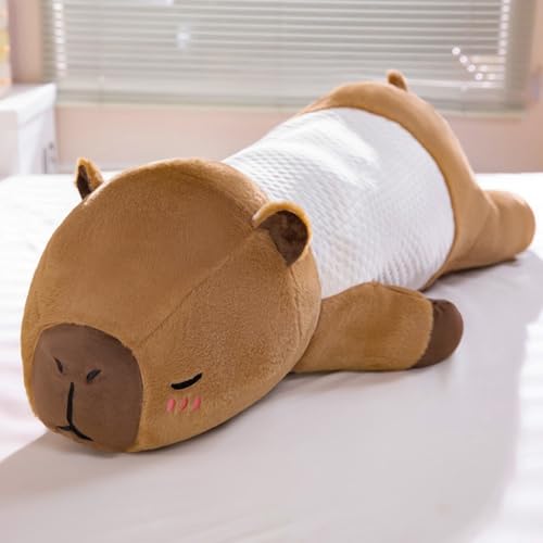 Kühle Kuscheltier Capybara Plüschkissen Stofftiere Lang Plüschtier Ausgestopftes Tier Spielzeug Kuschelkissen, Niedlichen Capybara Plushie Gefüllte Spielzeug für Home Deko Kinder (130CM,zongdou) von Xiyocadt