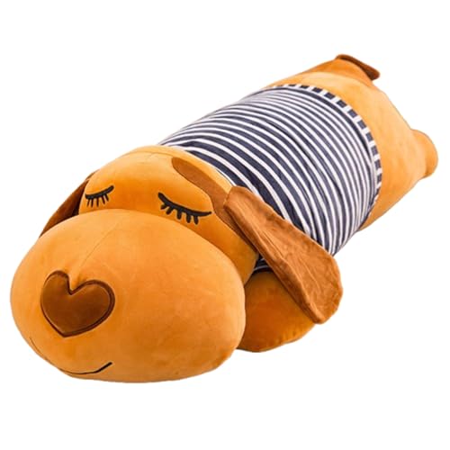 Kuscheltier Groß Plüschtier,Umarmen Kissen Niedliche Plüschpuppe für Geburtstag,großer liegender Hund Plüschtier Schlafkissen,langes Kissen Puppe Geschenk für Jungen und Mädchen (140cm,braun) von Xiyocadt