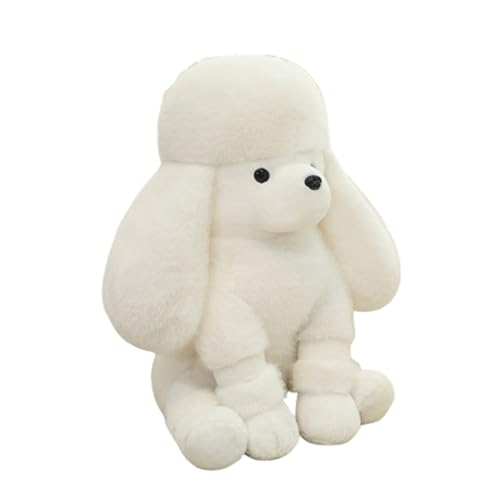 Pudel Plüschtier,Teddy Hund Kissen,Kuschelweicher Hund Kuscheltier Realistisches Welpen Plüschtier Für Kinder Geschenk Dekozimmer Jungen Mädchen Geschenk Weihnachten Valentinstag (25 cm,weiße) von Xiyocadt