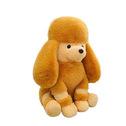 Pudel Plüschtier,Teddy Hund Kissen,Kuschelweicher Hund Kuscheltier Realistisches Welpen Plüschtier Für Kinder Geschenk Dekozimmer Jungen Mädchen Geschenk Weihnachten Valentinstag (45 cm,gelbe) von Xiyocadt