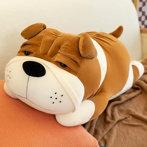 Shar-Pei-Hund PlüSchtierpuppe, Shar Pei Hund Stofftier Welpe Plüschtier Simulation Hundekissen Hund Plüschpuppe, Flauschige Welpen, Umarmungskissen Plüschkissen Spielzeug Geschenk (100cm,Gelb) von Xiyocadt