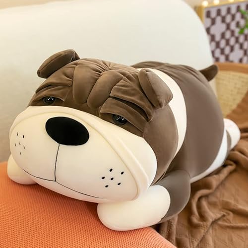 Shar-Pei-Hund PlüSchtierpuppe, Shar Pei Hund Stofftier Welpe Plüschtier Simulation Hundekissen Hund Plüschpuppe, Flauschige Welpen, Umarmungskissen Plüschkissen Spielzeug Geschenk (100cm,Grau) von Xiyocadt