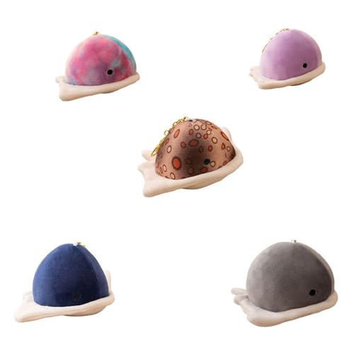 Xiyocadt (5 Stück) Meerestier-Taschenanhänger, Rochen-Plüschpuppe, Fisch-Plüschtier, Rochen-Anhänger, 12 cm (Violett/Farbig/Braun/Dunkelblau/Grau) von Xiyocadt