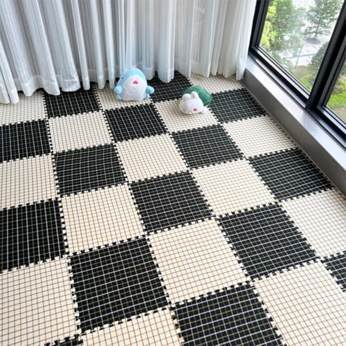 Xiyocadt 10 Stück Eva Schaumstoff Puzzlematte, Puzzleteppich,rutschfest Bodenschutzmatte,Krabbelmatte, Spielmatte,für Wohnzimmer,Schlafzimmer, Kinderzimmer, Spielzimmer (Aprikose + Schwarz) von Xiyocadt