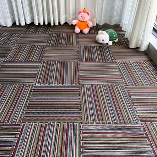 Xiyocadt 10 Stück Eva Schaumstoff Puzzlematte, Puzzleteppich,rutschfest Bodenschutzmatte,Krabbelmatte, Spielmatte,für Wohnzimmer,Schlafzimmer, Kinderzimmer, Spielzimmer (Dunkelgrüne Streifen) von Xiyocadt