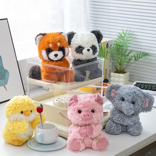 Xiyocadt 17cm Desktop Puppen, Magnetsauge Kuscheltier, Klein Plüschtier Kissen Deko, Weich Tiere Stofftier Spielzeug, Tisch Puppe für Kinder Jungen und Mädchen (5 Stück) von Xiyocadt