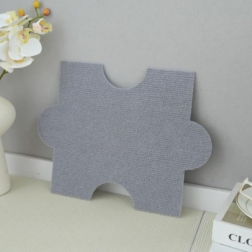 Xiyocadt 20 Stück Puzzleteppich Flauschig, 30x40 cm Puzzle Teppich Matte, Anti-Rutsch Schaumstoff-Bodenmatten für Schlafzimmer, Wohnzimmer (Hellgrau) von Xiyocadt