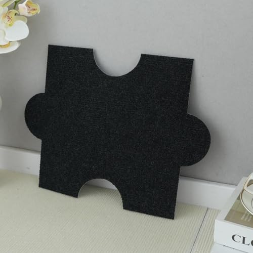 Xiyocadt 20 Stück Puzzleteppich Flauschig, 30x40 cm Puzzle Teppich Matte, Anti-Rutsch Schaumstoff-Bodenmatten für Schlafzimmer, Wohnzimmer (Schwarz) von Xiyocadt