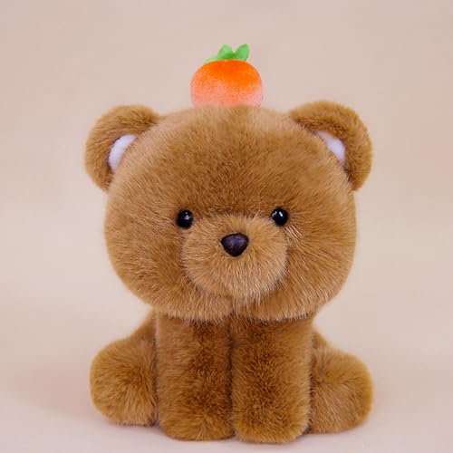 Xiyocadt 20 cm Panda Kuscheltier，Elefant Kuscheltier blau，Süßer Kawaii Panda Plüschtier mit Fruit，Kuh Plüschtier klein，Welpenplüschtiere für begleitende Erwachsene, Kinder und Hunde (Bär) von Xiyocadt