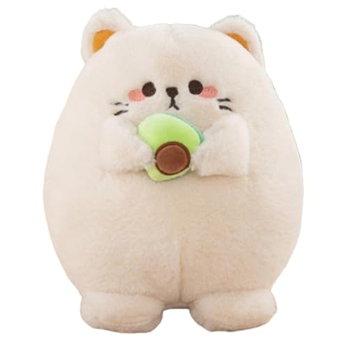 Xiyocadt 20cm Kuscheltier Katze, Klein Katzen Plüschtier Stofftier Spielzeug, Weiches Plüschkatze Katzenkissen, Kissen Geschenk für Kinder Mädchen Jungen Klassenzimmer (cremefarben) von Xiyocadt