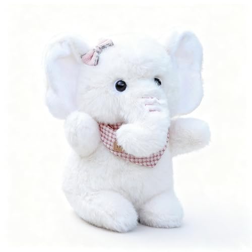 Xiyocadt 23 cm Elefant Kuscheltier, Elephant, Stofftier Elefant, Stofftier Plüschtier, Kleines Kuscheltier Geschenk für Kinder Mädchen Jungen (Beige) von Xiyocadt