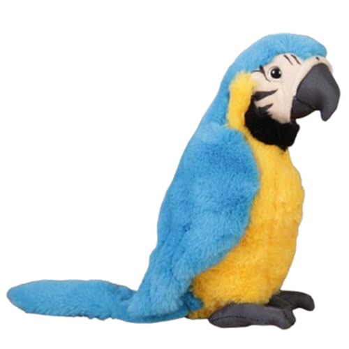 Xiyocadt 25cm Vögel Zoo Kuscheltier, Realistischer Künstliche Tiere Plüschtier, Vogel Plüschpuppe Stofftier Kleiner Spielzeug für Kinder, Jungen, Mädchen (Blauer Papagei) von Xiyocadt