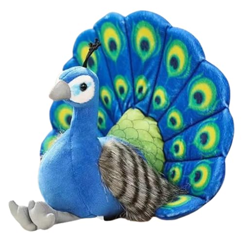 Xiyocadt 25cm Vögel Zoo Kuscheltier, Realistischer Künstliche Tiere Plüschtier, Vogel Plüschpuppe Stofftier Kleiner Spielzeug für Kinder, Jungen, Mädchen (Blauer Pfau) von Xiyocadt