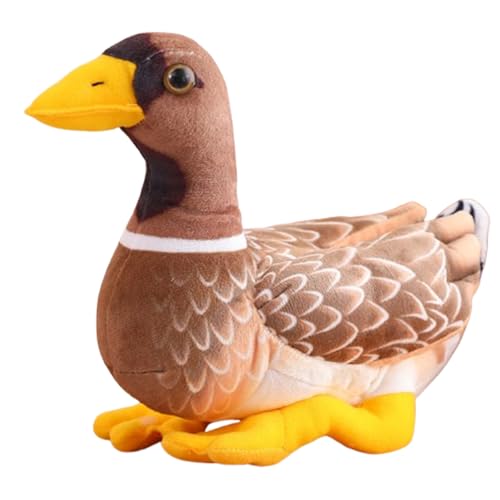 Xiyocadt 25cm Vögel Zoo Kuscheltier, Realistischer Künstliche Tiere Plüschtier, Vogel Plüschpuppe Stofftier Kleiner Spielzeug für Kinder, Jungen, Mädchen (Braune Mandarinente) von Xiyocadt
