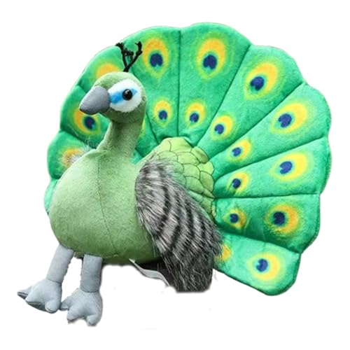 Xiyocadt 25cm Vögel Zoo Kuscheltier, Realistischer Künstliche Tiere Plüschtier, Vogel Plüschpuppe Stofftier Kleiner Spielzeug für Kinder, Jungen, Mädchen (Grüner Pfau) von Xiyocadt