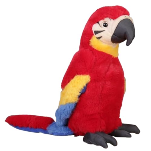 Xiyocadt 25cm Vögel Zoo Kuscheltier, Realistischer Künstliche Tiere Plüschtier, Vogel Plüschpuppe Stofftier Kleiner Spielzeug für Kinder, Jungen, Mädchen (Roter Papagei) von Xiyocadt