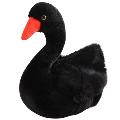 Xiyocadt 25cm Vögel Zoo Kuscheltier, Realistischer Künstliche Tiere Plüschtier, Vogel Plüschpuppe Stofftier Kleiner Spielzeug für Kinder, Jungen, Mädchen (Schwarzer Schwan) von Xiyocadt