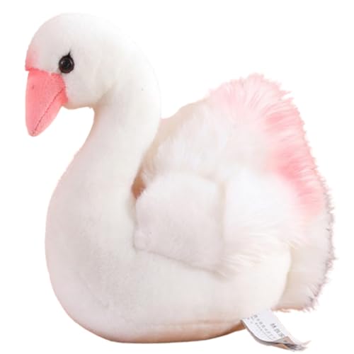 Xiyocadt 25cm Vögel Zoo Kuscheltier, Realistischer Künstliche Tiere Plüschtier, Vogel Plüschpuppe Stofftier Kleiner Spielzeug für Kinder, Jungen, Mädchen (Weißer Schwan) von Xiyocadt