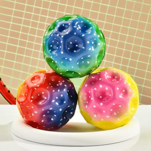 Xiyocadt 3 Stück Jumping Space Ball, Boulder Ball, Jump Ball, Extreme High Bouncing Ball, Bouncing Light Gewichtschaumkugel, Leicht zu Greifen, Geschenke für Jungen und Mädchen (3 Stück,Mischen) von Xiyocadt