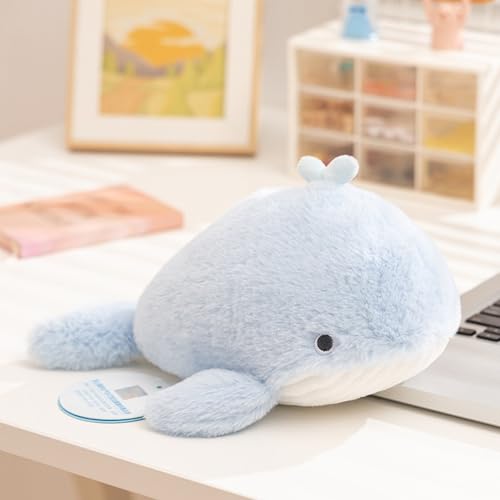 Xiyocadt 30cm Marine-Serie Plüsenpuppe, Delfin, Robbe, Haifisch, Orca, Wale, Kuscheltiere, Kleines Kuscheltier, Stofftier Plüschtier für Kinder, Geburtstage und Besondere Anlässe (Blauwale) von Xiyocadt
