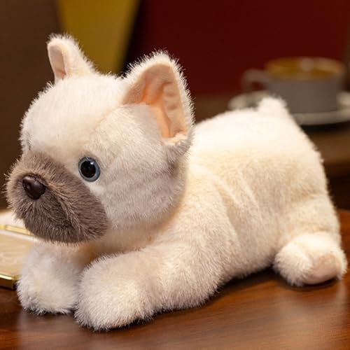 Xiyocadt 30cm Welpen Puppen, Klein Stofftier Plüschtier, Bulldogs Plush Kuscheltier, Hund Spielzeug Plüschtiere Kuscheltiere Toys Geschenk für Kinder Mädchen Jungen (Weiß) von Xiyocadt