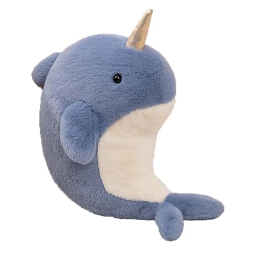 Xiyocadt 35cm Robben Wal Hai Plüschen Spielzeug,Stofftier Weiches Hai,Flauschiger Robben Kuscheltier,Kinder Kuschelweiches Plüschtier,Für Kinder Geburtstage Und Besondere Anlässe (Einhornwal) von Xiyocadt