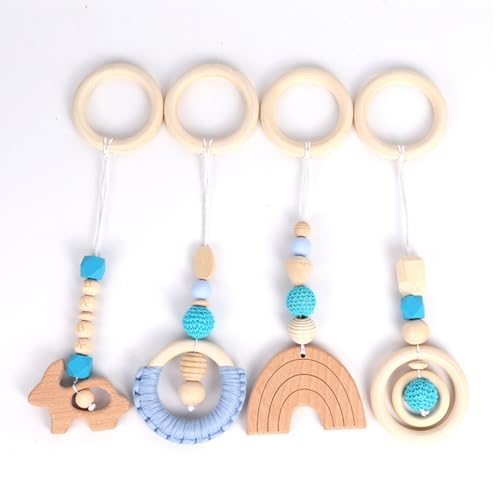 Xiyocadt 4 Stück Spielbogen Baby Spielzeug ab 0 Monate,Baby Gym Anhänger, Anhänger Spielbogen, für Mädchen Jungen Babyspielzeug für Babyschale Kinderwagen Autositz Spielzeug (27.5cm,Blau) von Xiyocadt