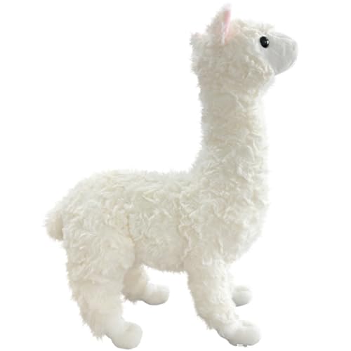 Xiyocadt 40cm Alpaka Kuscheltier, Alpaka Deko, Lama Spielzeug, Klein Plush Stofftier Plüschtier, Puppe Geschenk für Kinder Jungen und Mädchen (Weiß) von Xiyocadt