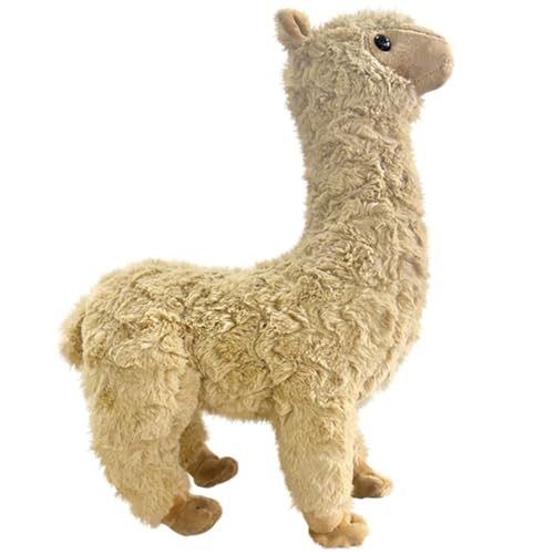 Xiyocadt 40cm Alpaka Kuscheltier, Alpaka Deko, Lama Spielzeug, Klein Plush Stofftier Plüschtier, Puppe Geschenk für Kinder Jungen und Mädchen (braun) von Xiyocadt