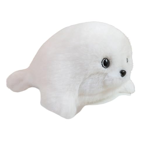 Xiyocadt Adorable Meereslebewesen Robbe Puppe Plüschtier,Chubby Blob Seal Pillow,Robbe Kuscheltier Fett,Orca Kuscheltier,Baumwolle Seal Plüsch Spielzug,Siegel Umarmungskissen Stofftier (26cm,weiß) von Xiyocadt