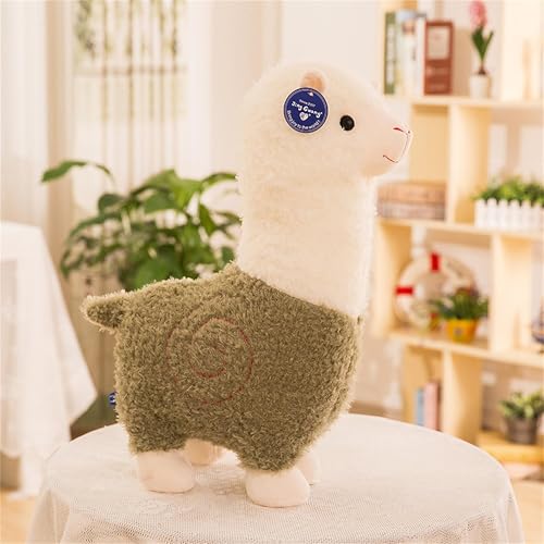 Xiyocadt Alpaka Kuscheltier, Alpaka Geschenk, Lama Kuscheltier, Alpaka Stofftier Geschenk für Kinder Mädchen Jungen (28 cm,Grün) von Xiyocadt