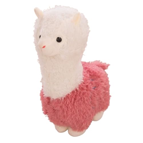 Xiyocadt Alpaka Kuscheltier Stand, Süße Lama Plüschtier, Weiche Kuschel Stofftier Kissen für Kinder Mädchen Jungen (28cm,Rosa) von Xiyocadt