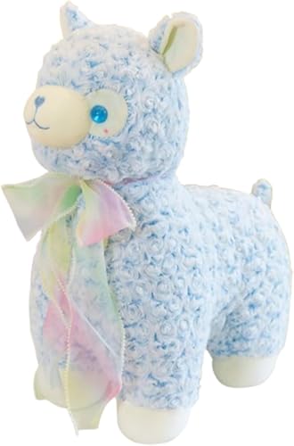 Xiyocadt Alpaka-Plüschtier,Alpaka Kuscheltier, Stand Alpaka Plüschtier,Niedliche Lama-Puppe,Schaf Plüschtier,Umarmungskissen, weiches Flauschiges Kissen,für Kinder Mädchen Jungen (55cm,Blau) von Xiyocadt