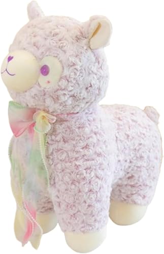 Xiyocadt Alpaka-Plüschtier,Alpaka Kuscheltier, Stand Alpaka Plüschtier,Niedliche Lama-Puppe,Schaf Plüschtier,Umarmungskissen, weiches Flauschiges Kissen,für Kinder Mädchen Jungen (70cm,Violett) von Xiyocadt