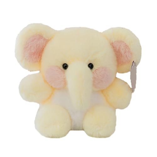 Xiyocadt Babyelefant Kuscheltier Süßes Babyelefant Plüsch Spielzeug Puppe Flauschiger & Kuscheln Geschenk für Kinder Jungen Mädchen (23cm,Gelb) von Xiyocadt