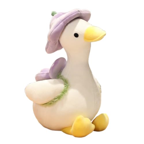 Xiyocadt Blumen Ente Plüschtier,Niedliches Enten-Plüschtier Mit Blumenhut,Kuscheliger Ente Plüschtier Kuscheltier,Enten Stofftier Plüschtiere,Süßes Flauschiges PlüschtiereEnte (55cm,Lila) von Xiyocadt