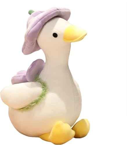 Xiyocadt Blumen-Ente-Plüschtier,Stofftier Plüschtier,Nette Blume Ente Weiche Plüsch Spielzeug, Ente Puppe Weiches Kuscheltier Schlafkissen, Spielzeug für Kinder und Erwachsene (30cm,Violett) von Xiyocadt