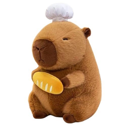 Xiyocadt Capybara Kuscheltier, Mehrere Stile Umhang Schal Rucksack Küken Plüschtier, Wasserschwein Puppe Kissen Stofftier, Spielzeug Geschenk Für Mädchen Jungen Kinder (30cm,Baguette) von Xiyocadt