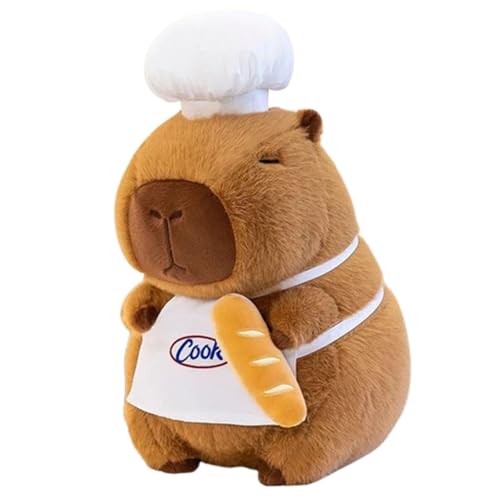 Xiyocadt Capybara Kuscheltier, Mehrere Stile Umhang Schal Rucksack Küken Plüschtier, Wasserschwein Puppe Kissen Stofftier, Spielzeug Geschenk Für Mädchen Jungen Kinder (30cm,Kochen) von Xiyocadt