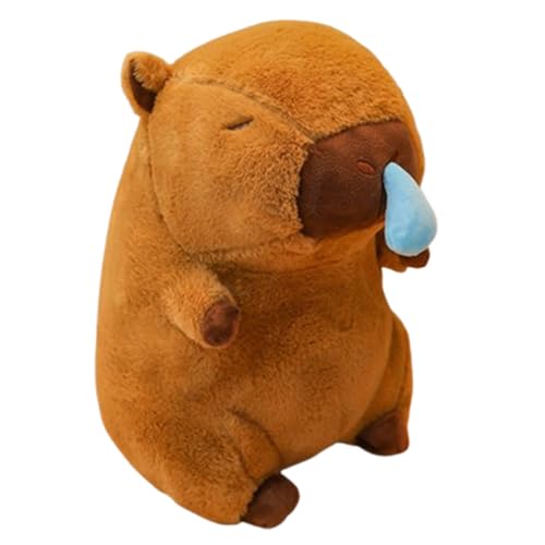 Xiyocadt Capybara Kuscheltier, Mehrere Stile Umhang Schal Rucksack Küken Plüschtier, Wasserschwein Puppe Kissen Stofftier, Spielzeug Geschenk Für Mädchen Jungen Kinder (30cm,Rotz) von Xiyocadt